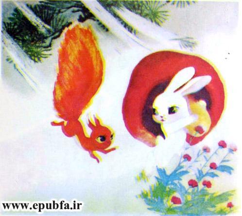 چهارخرگوش کوچولو به چیدن قارچ میروند-کتاب تصویری آموزش اتحاد و همکاری به کودکان-ایپابفا سایت قصه و داستان7